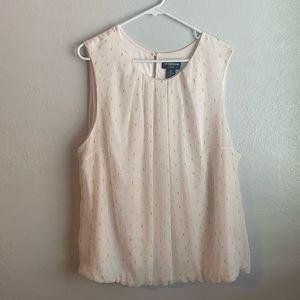 Liz Claiborne Career Pale Pink Bubble Hem Tank with Metallic Embellishments 2X